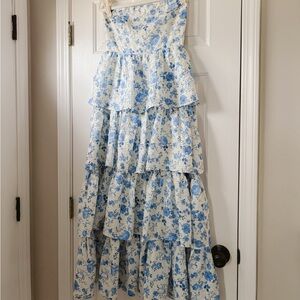 Altar’d State Rose Floral Tiered Strapless Dress